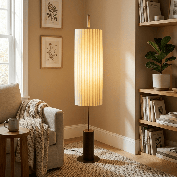 Pleated Cylinder Floor Lamp - Vakkerlight