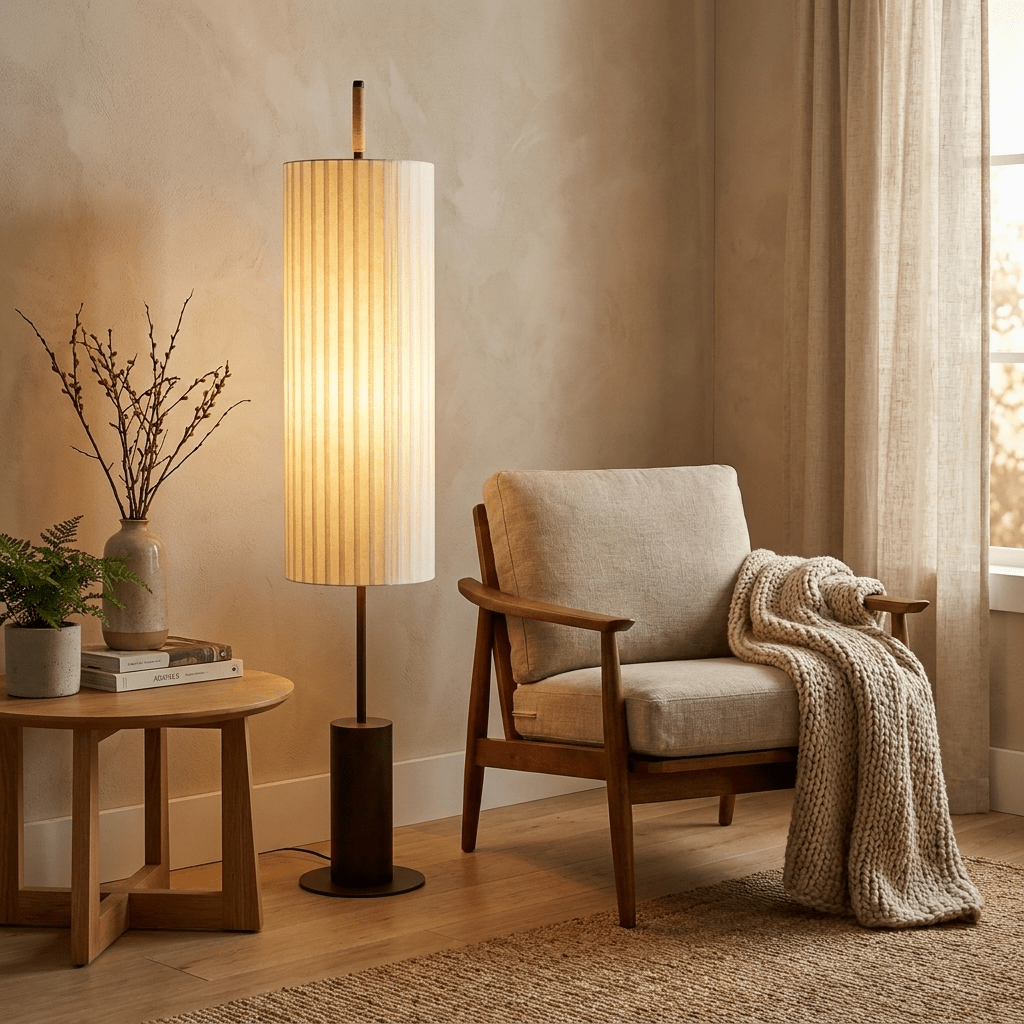 Pleated Cylinder Floor Lamp - Vakkerlight
