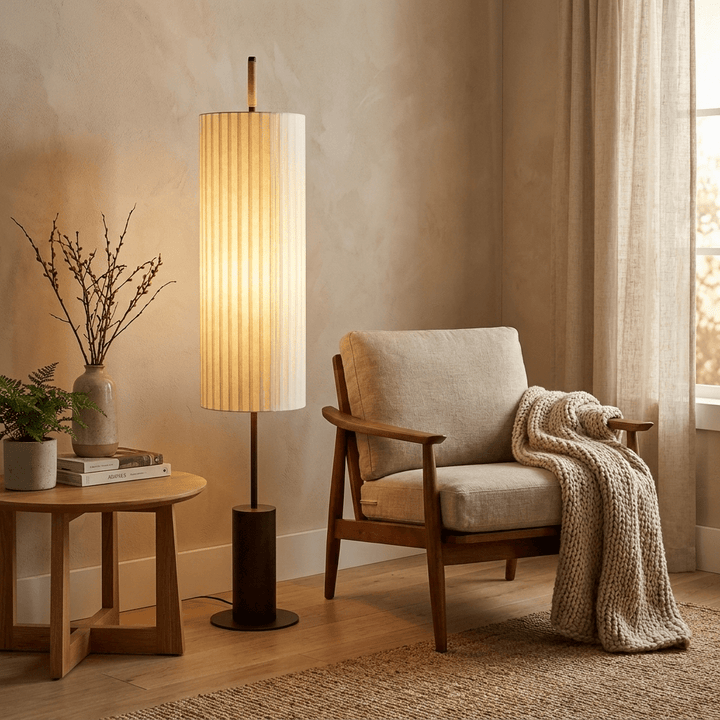Pleated Cylinder Floor Lamp - Vakkerlight
