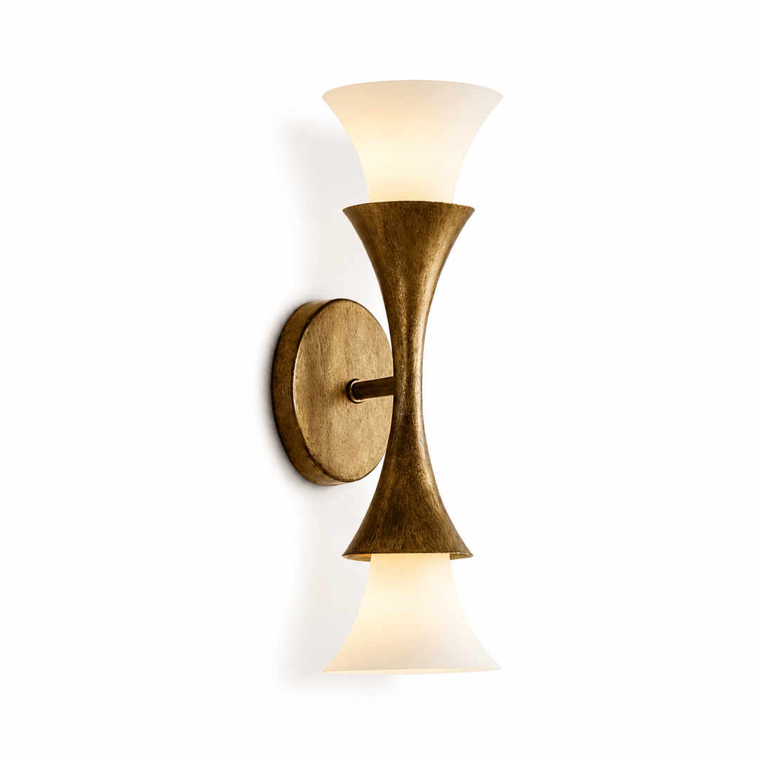 Antique Brass Double Cone Wall Sconce - Vakkerlight