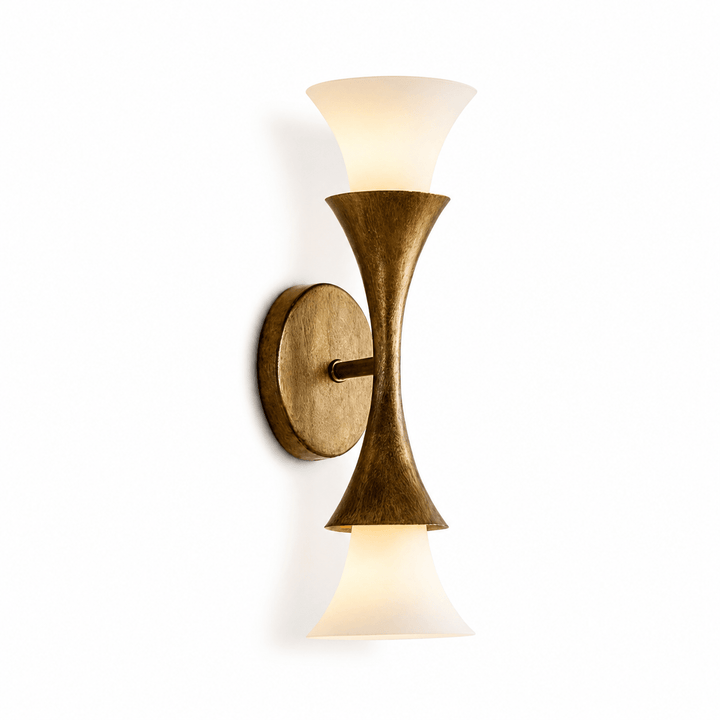 Antique Brass Double Cone Wall Sconce - Vakkerlight