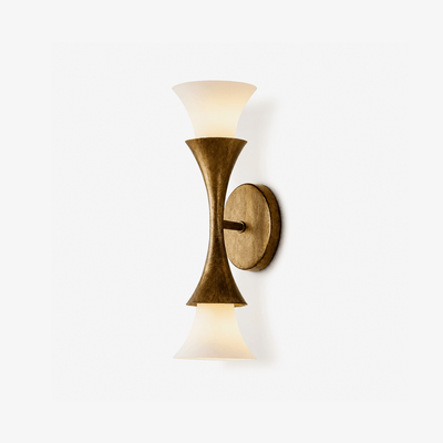 Antique Brass Double Cone Wall Sconce