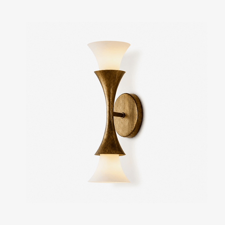 Antique Brass Double Cone Wall Sconce - Vakkerlight