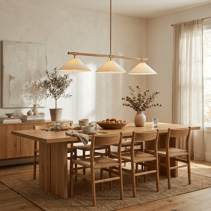 Linen Cone Linear Chandelier - Vakkerlight