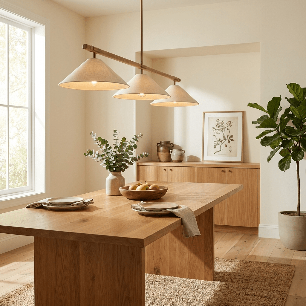 Linen Cone Linear Chandelier - Vakkerlight