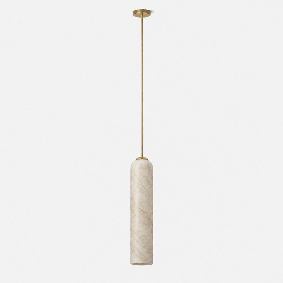 Alabaster Cylinder Pendant Light