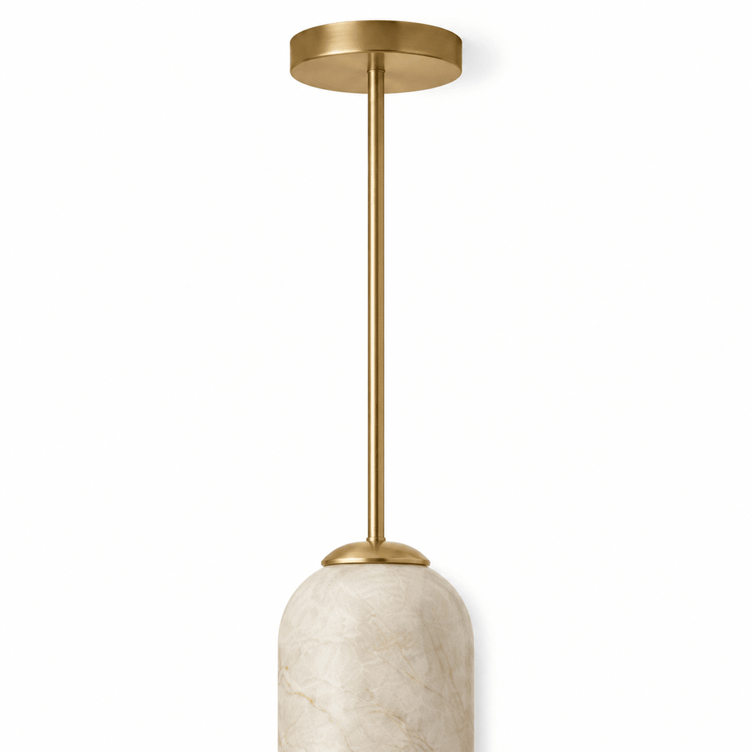 Alabaster Cylinder Pendant Light