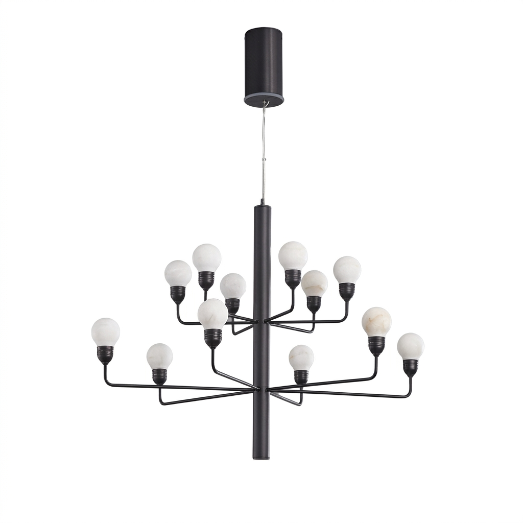 Raggiera Tiered Alabaster Globe Chandelier