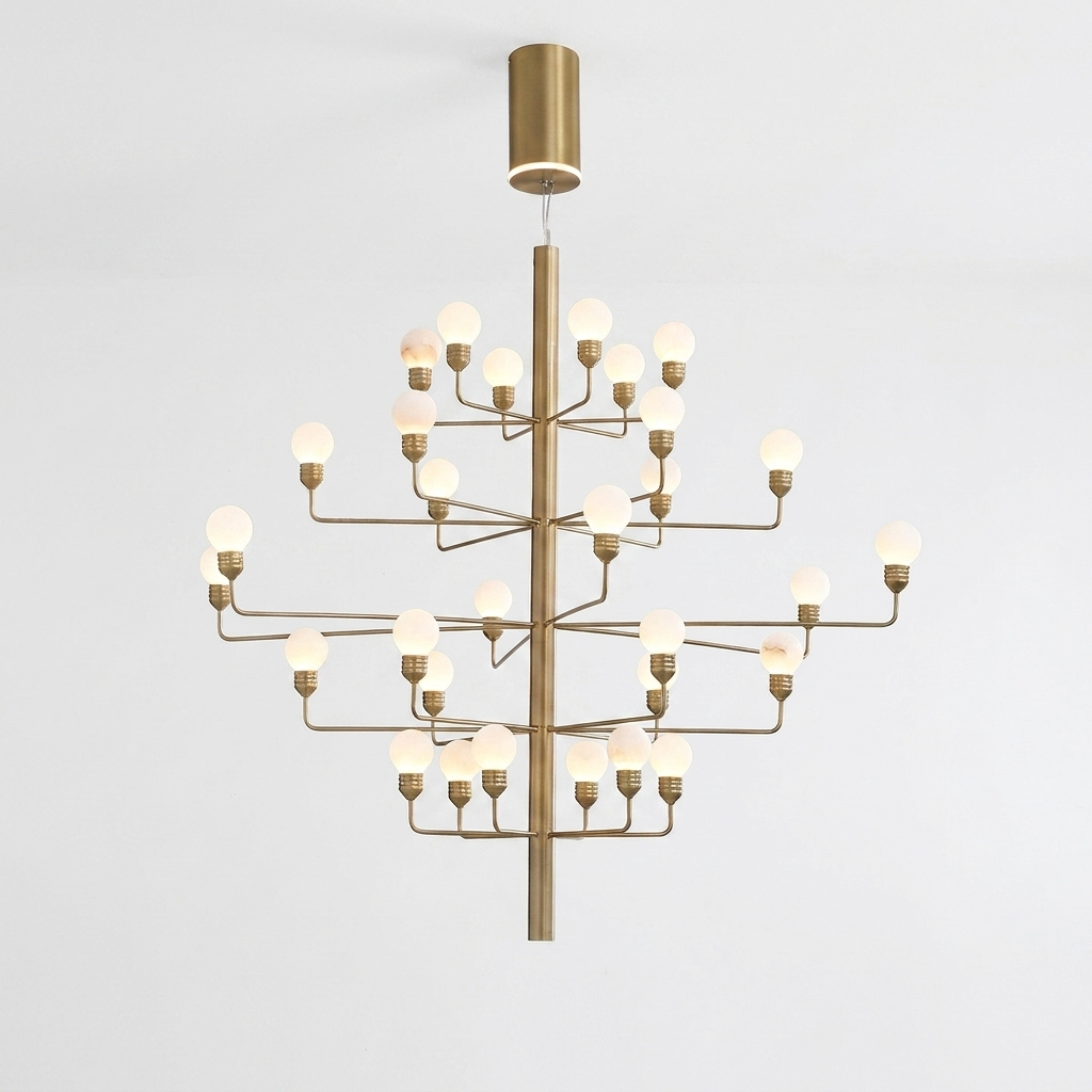 Raggiera Tiered Alabaster Globe Chandelier