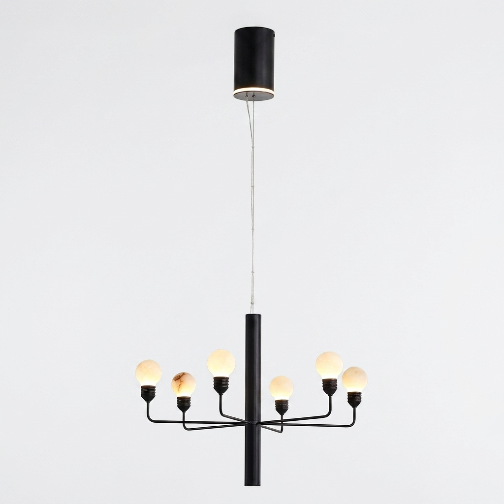Raggiera Tiered Alabaster Globe Chandelier