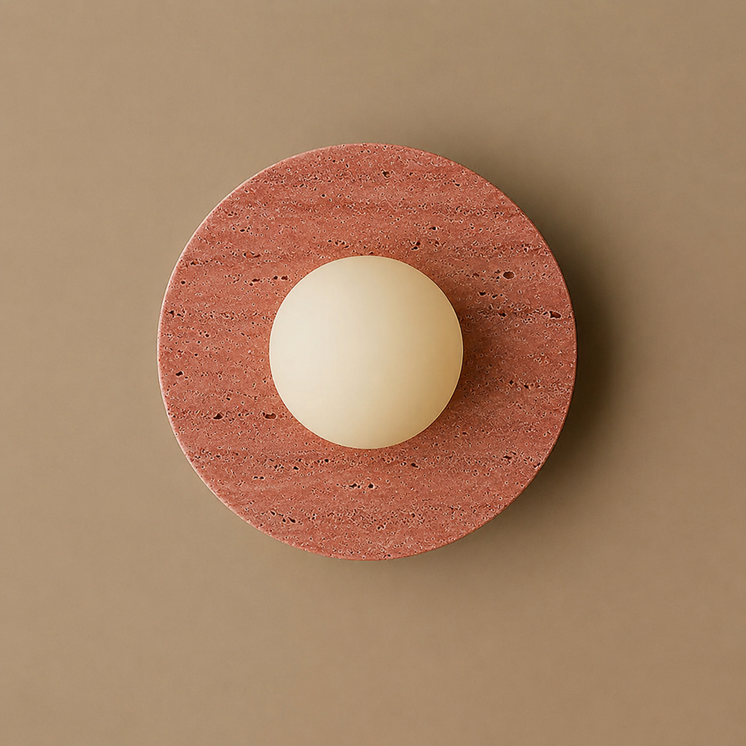 Pietraluna Round Stone Disc Wall Sconce