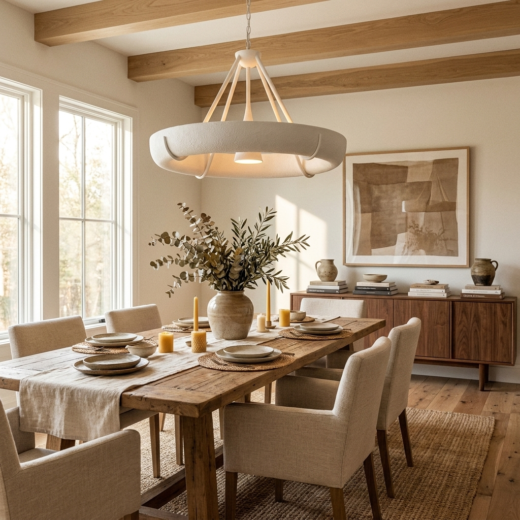 Plaster Drum Chandelier