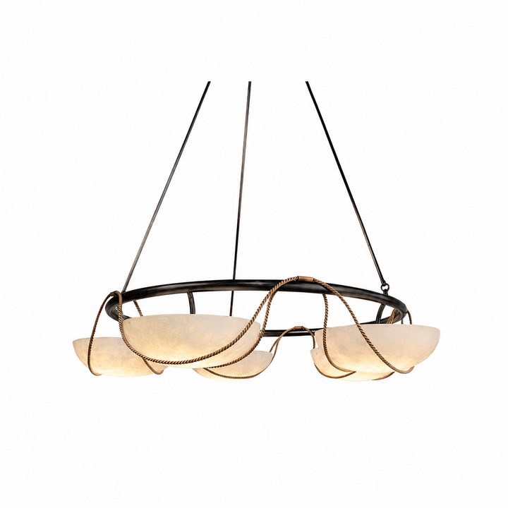 Alabaster Bowl Ring Chandelier
