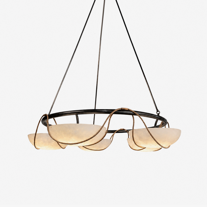 Alabaster Bowl Ring Chandelier