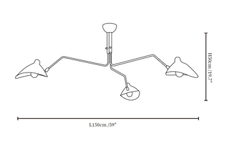 Multi-Arm Spider Ceiling Light A — Dimension drawings 1