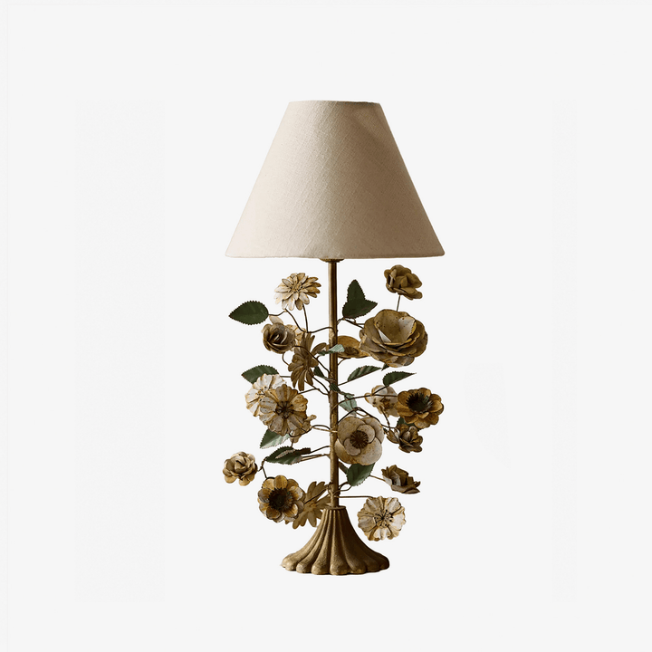 Sculpted Metal Floral Table Lamp - Vakkerlight