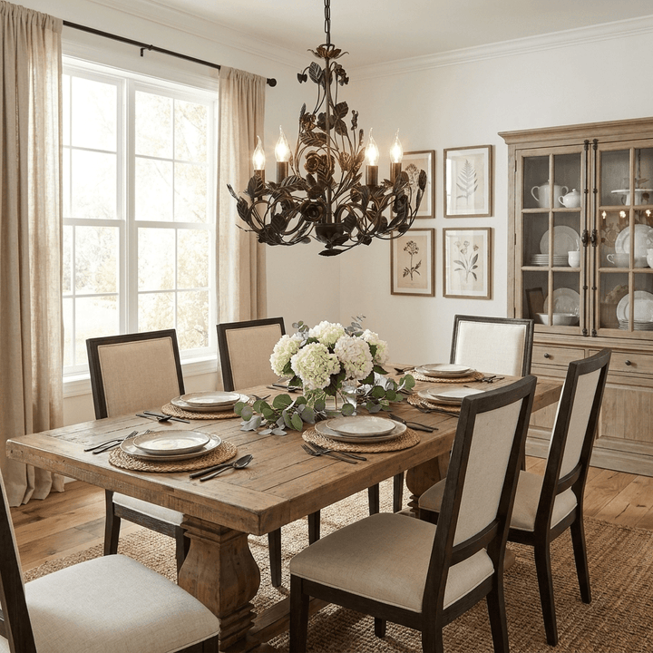 Rosaio Wrought Iron Chandelier - Vakkerlight