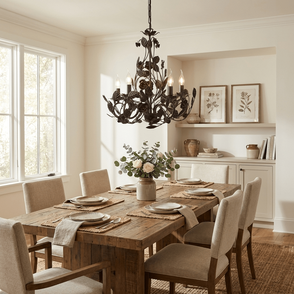 Rosaio Wrought Iron Chandelier - Vakkerlight