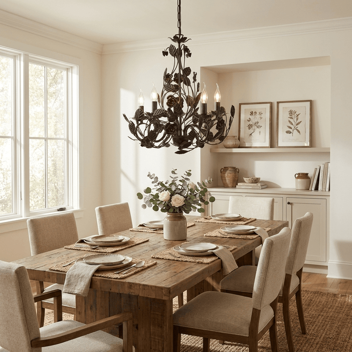 Rosaio Wrought Iron Chandelier - Vakkerlight