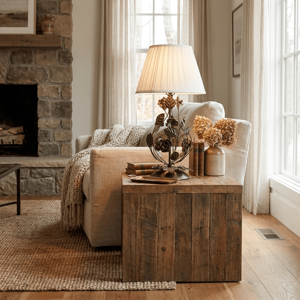 Rosaspina Wrought Iron Rose Table Lamp - Vakkerlight