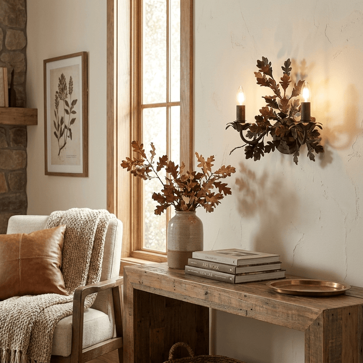 Oak Leaf Wrought Sconce - Vakkerlight