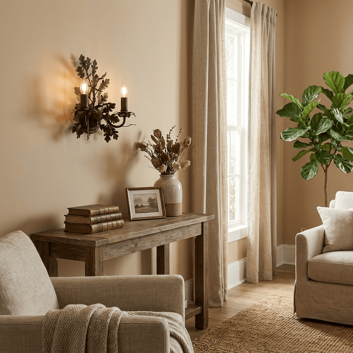 Oak Leaf Wrought Sconce - Vakkerlight