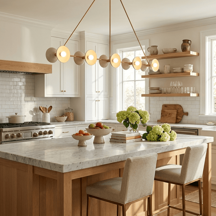 Slim Brass Linear Chandelier - Vakkerlight