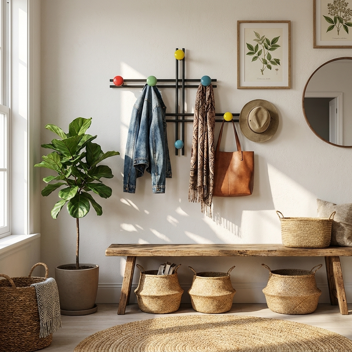 Pallini Ceramic Knob Wall Coat Rack