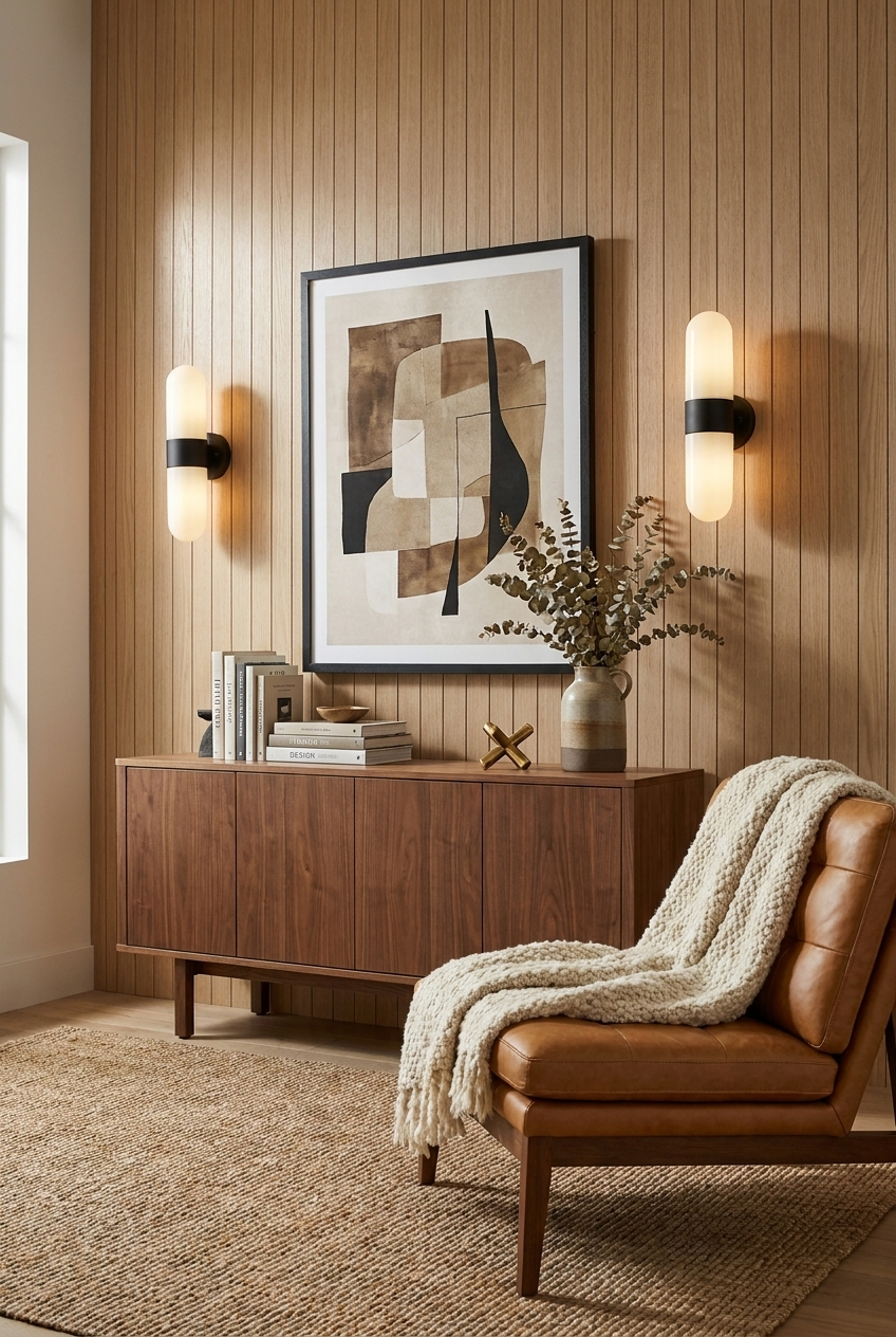 Vertical Capsule Glass Wall Sconce