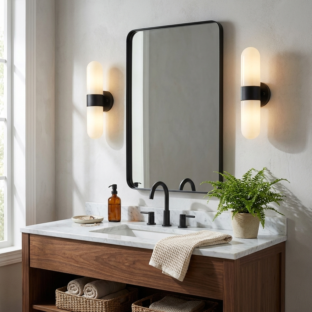 Vertical Capsule Glass Wall Sconce