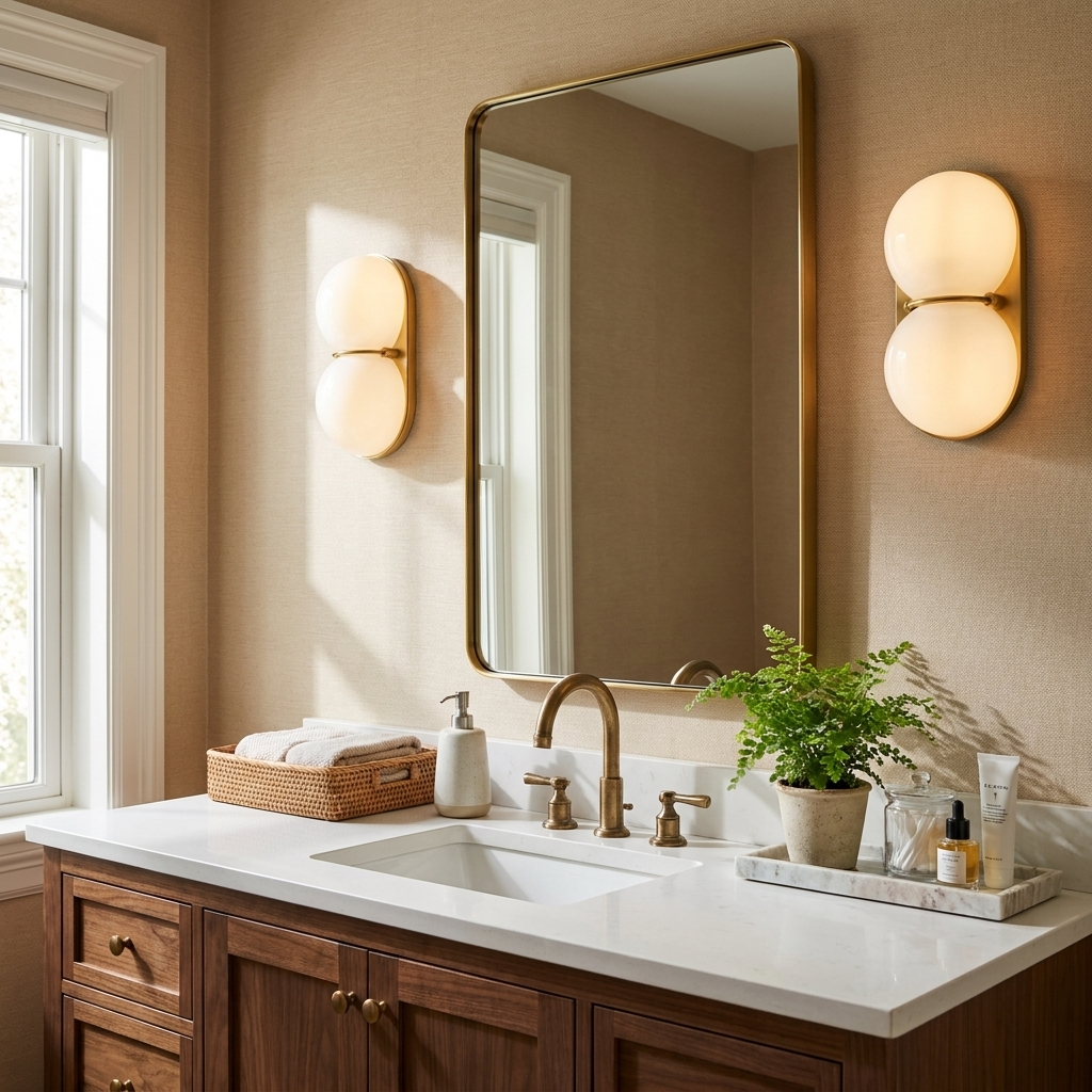Two Globe Glass Wall Sconce