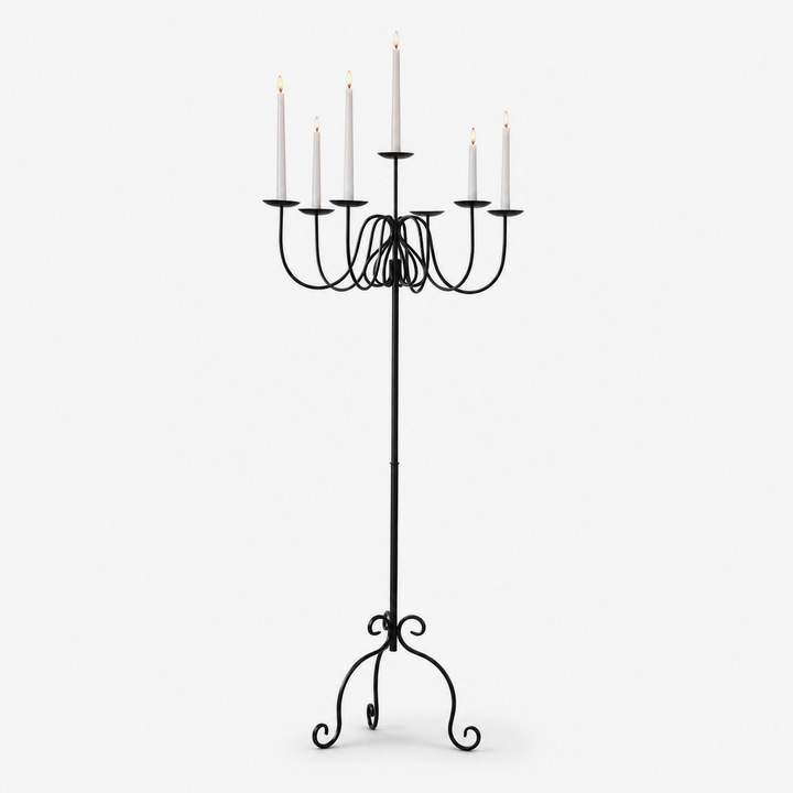 Wrought Iron Floor Candelabra