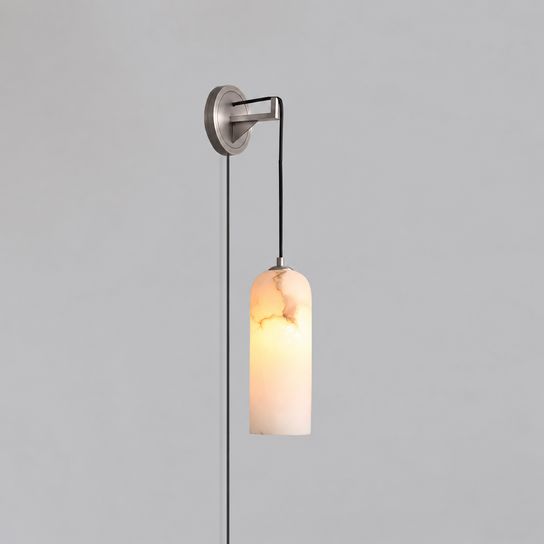 Monty Alabaster Plug-in Wall Lamp
