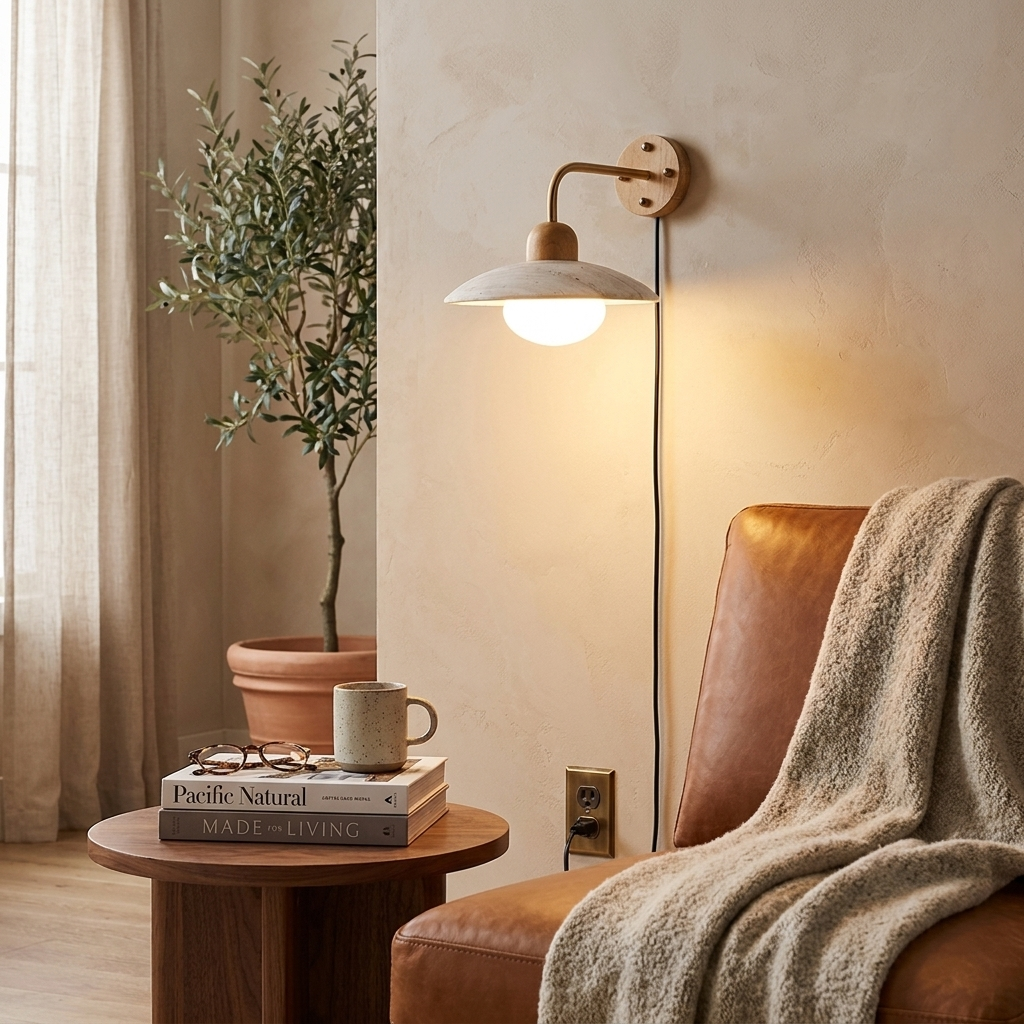 Dome Arm Plug-in Wall Lamp