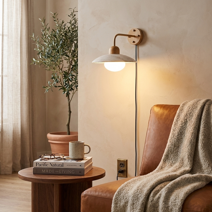 Dome Arm Plug-in Wall Lamp
