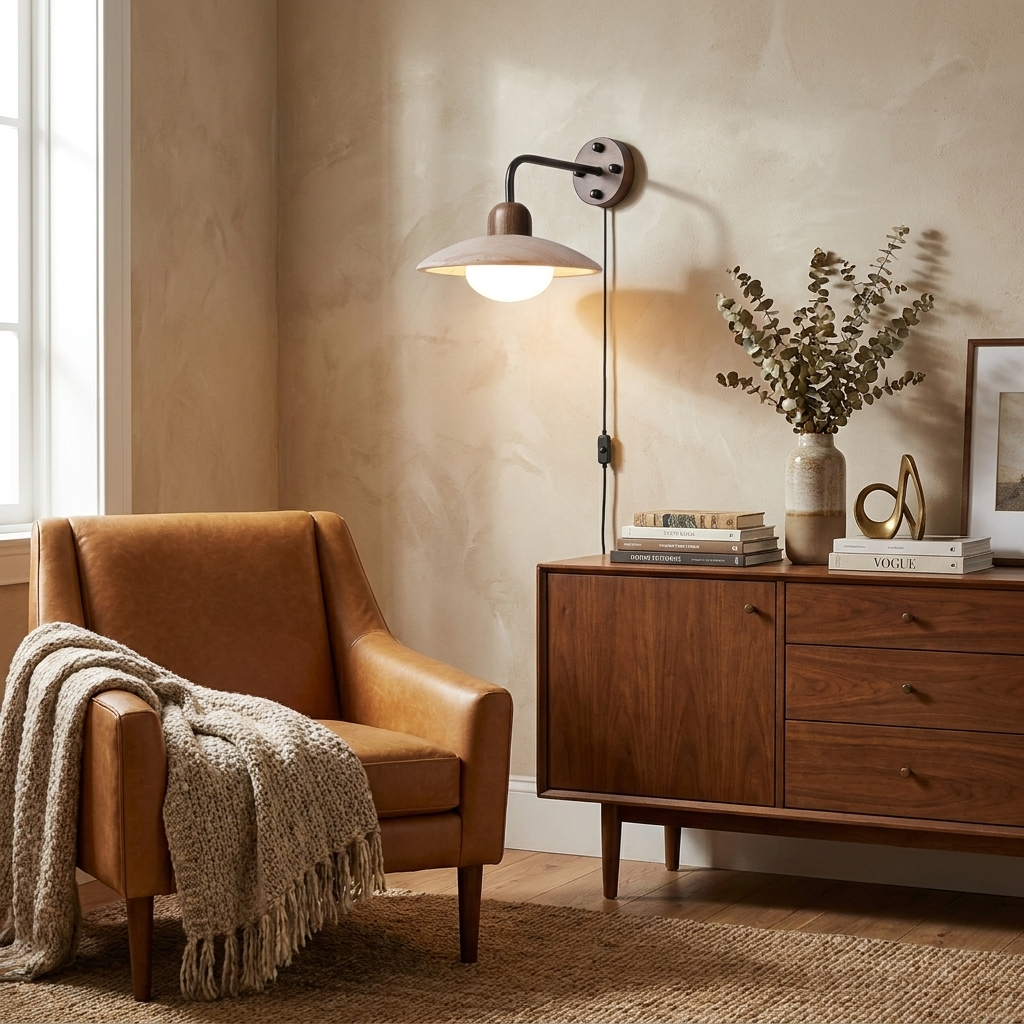 Dome Arm Plug-in Wall Lamp