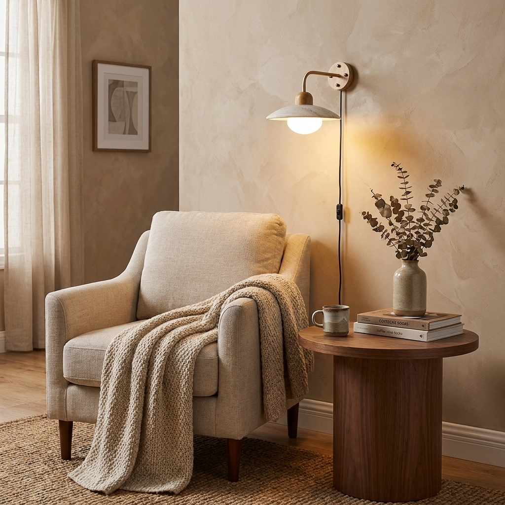 Dome Arm Plug-in Wall Lamp