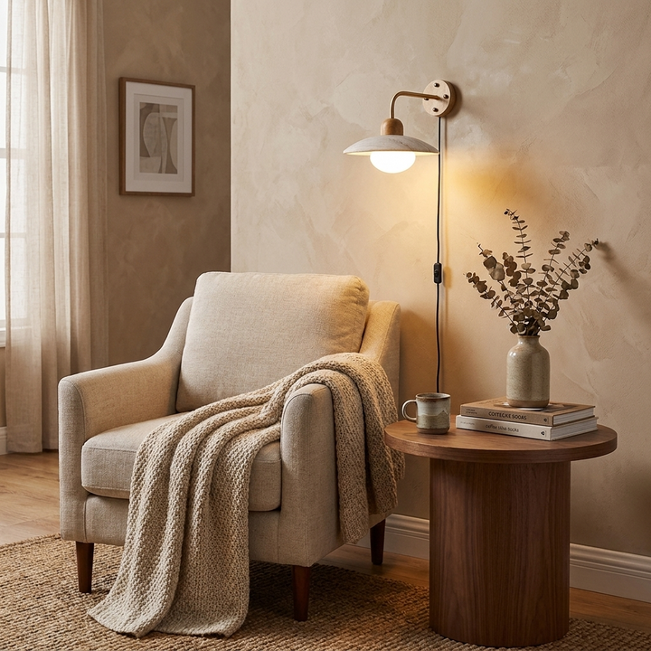 Dome Arm Plug-in Wall Lamp