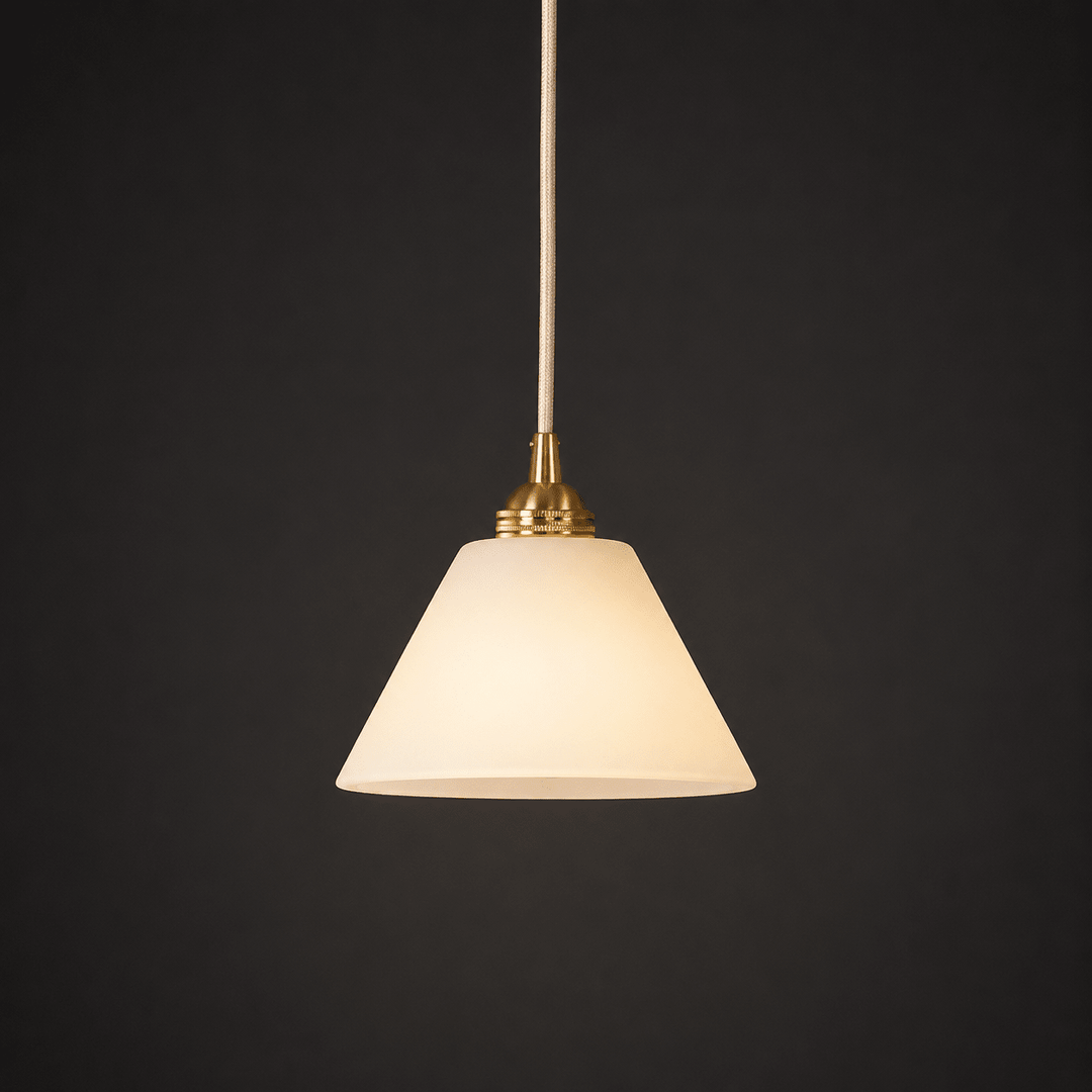 Conical Alabaster Brass Pendant Lamp - Vakkerlight