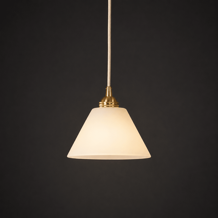 Conical Alabaster Brass Pendant Lamp - Vakkerlight