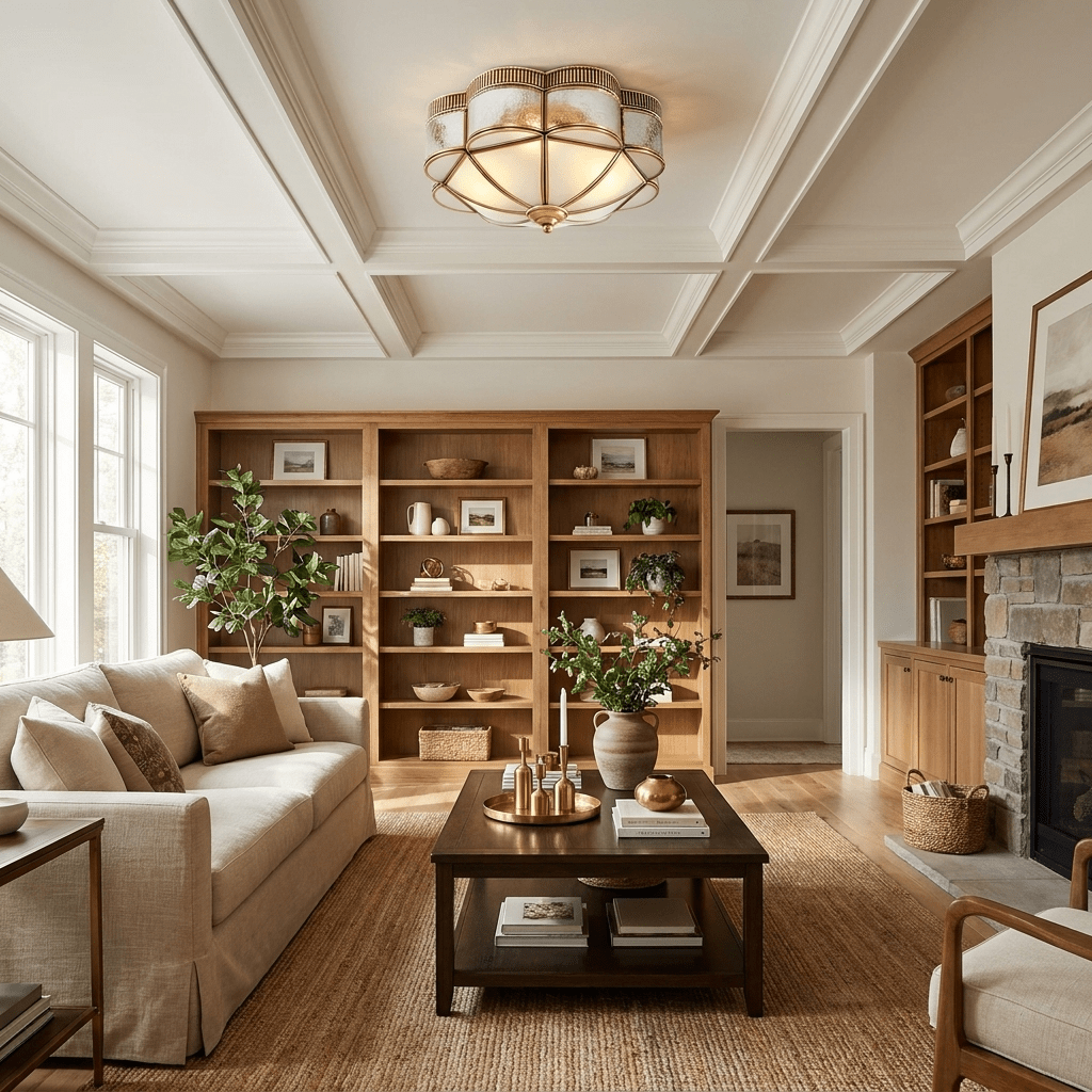 Brass Domed Flush Ceiling Lamp - Vakkerlight