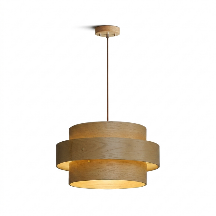 Layered Wood Veneer Pendant Light