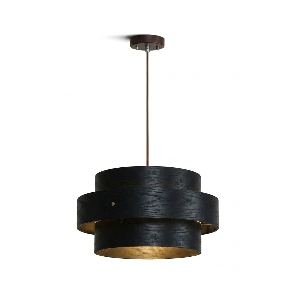 Layered Wood Veneer Pendant Light
