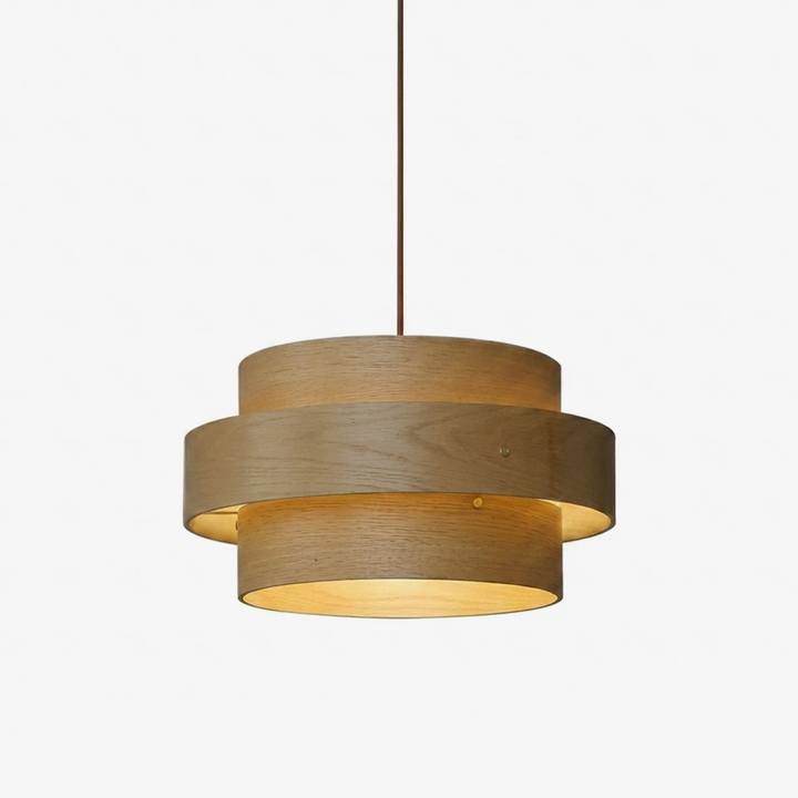Layered Wood Veneer Pendant Light
