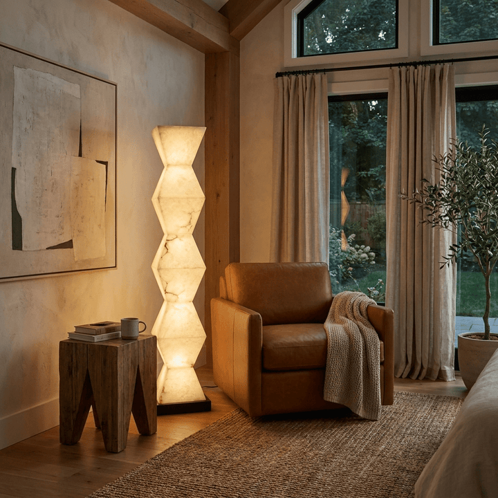 Cairn Alabaster Floor Lamp - Vakkerlight