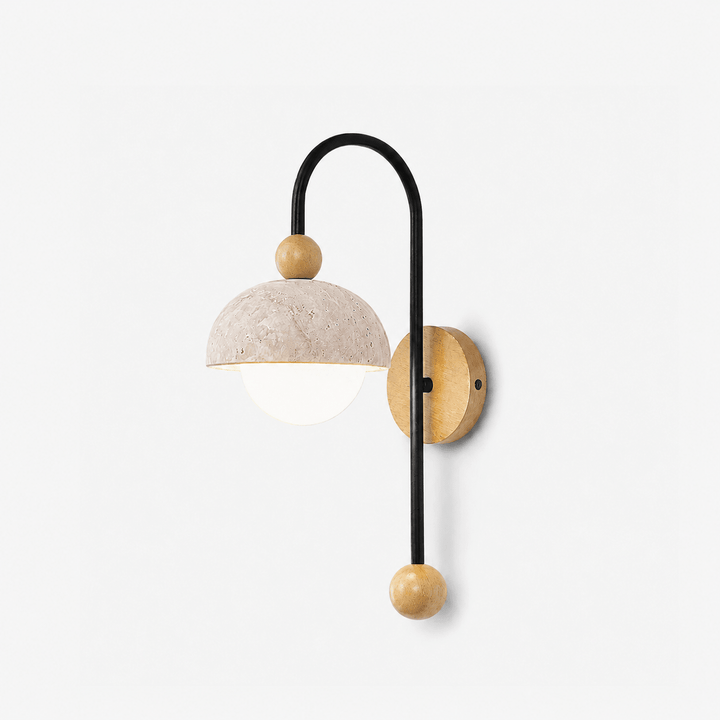 Dome Globe Travertine Arc Sconce - Vakkerlight