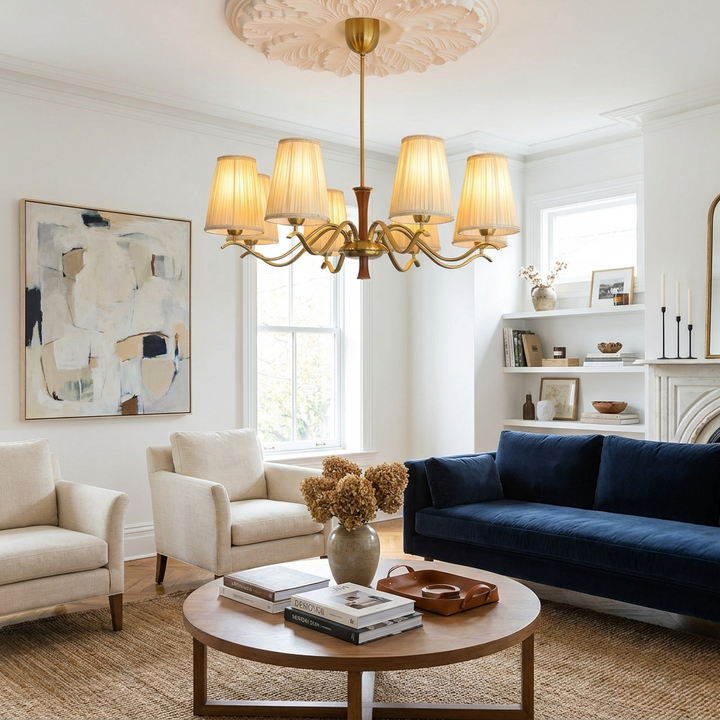 Cream Fabric Chandelier