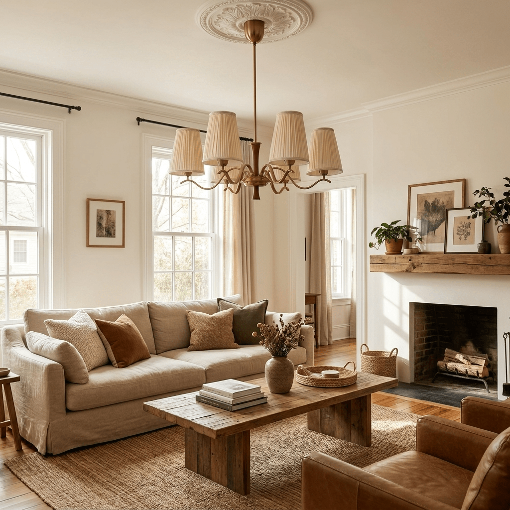 Cream Fabric Chandelier - Vakkerlight