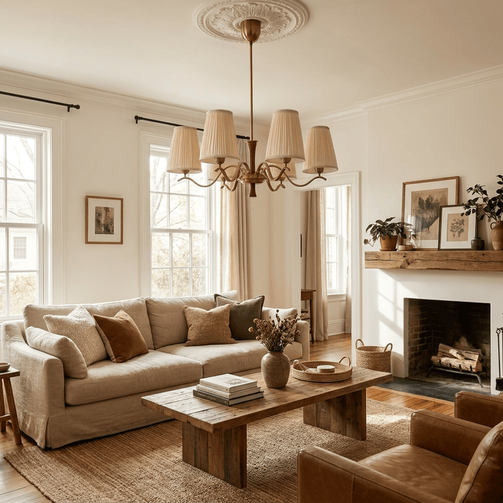 Cream Fabric Chandelier - Vakkerlight