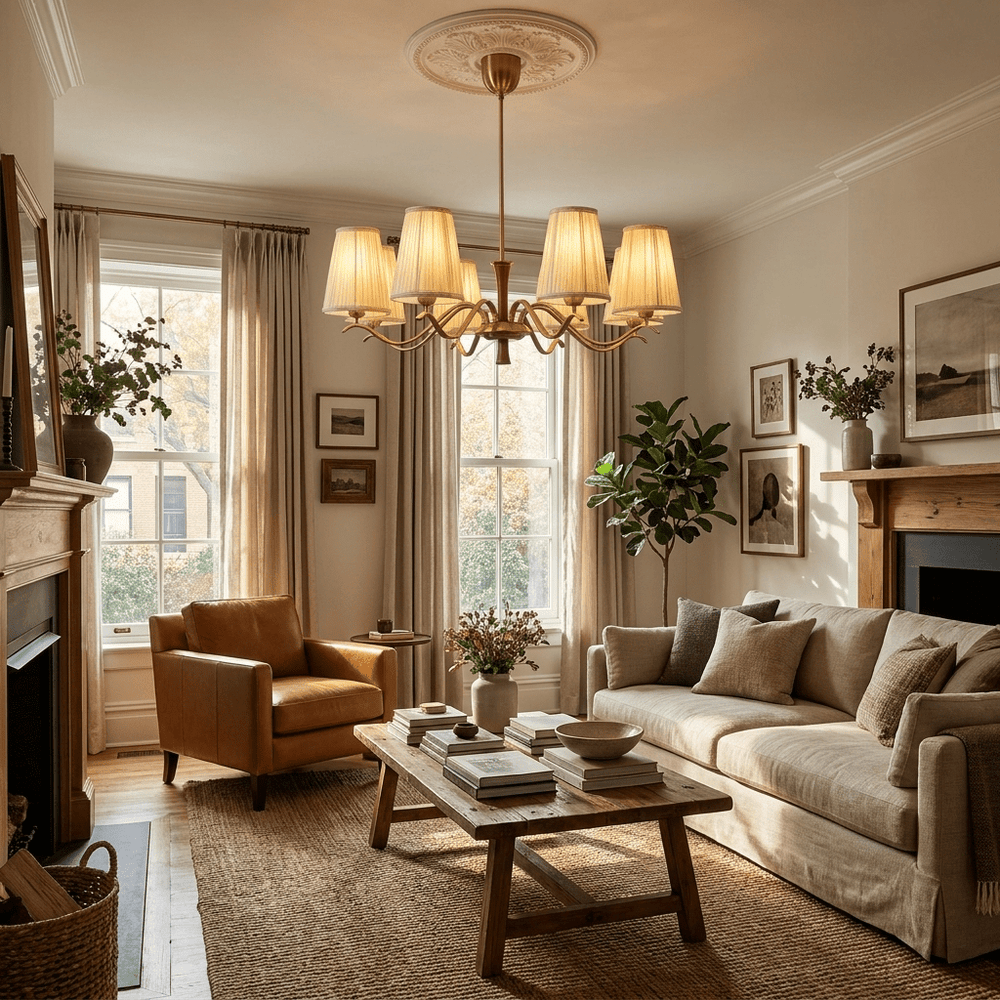 Cream Fabric Chandelier - Vakkerlight